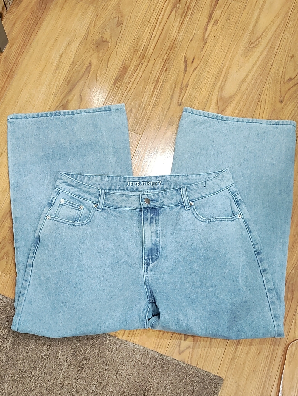 J for Justify Pale Blue Straight-Leg Women's Jeans
